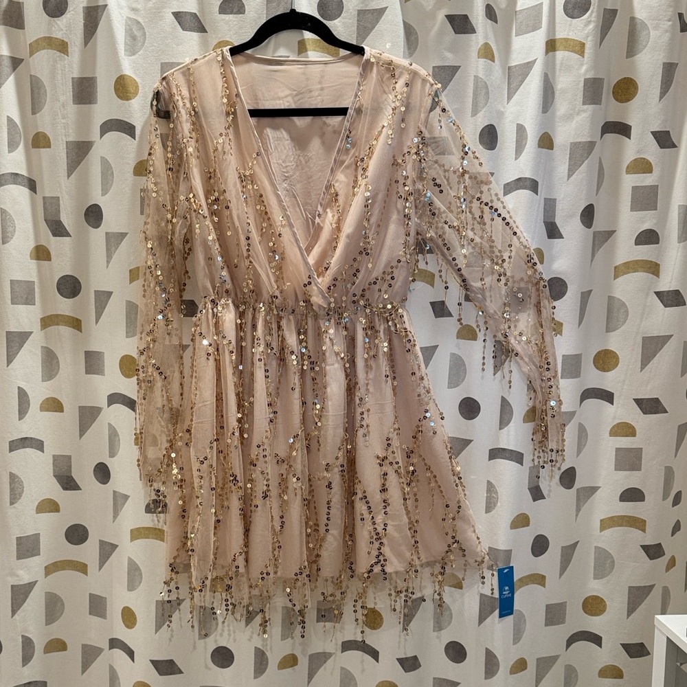 Cupshe NWT sheer sequined dress